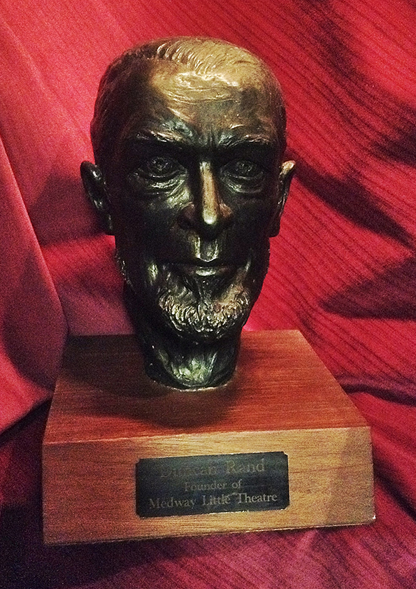 Bronze bust of festival founder Duncan Rand